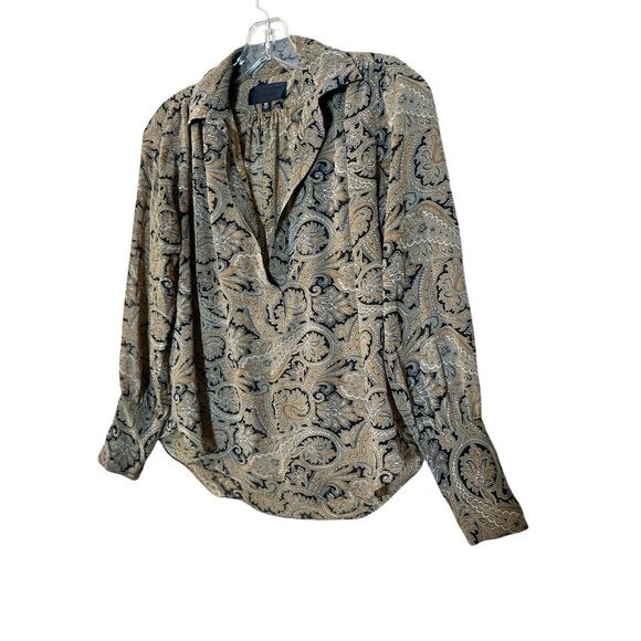 Nili Lotan Colleen Paisley Silk Popover Blouse Top Sz XS Seen On TV Uncoupled - Picture 11 of 16
